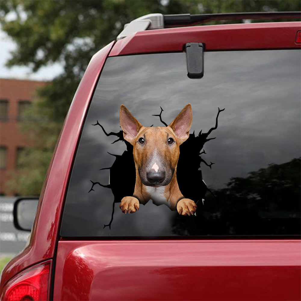 Bull Terrier Crack Dad Decal A Cute Avery Sticker Paper Good , Ghost Decals Police 12x12IN 2PCS