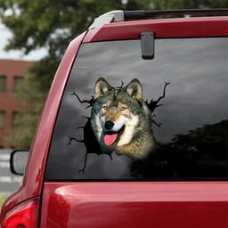 Wolf Cat Crack Decals Your Cute Jeans Sticker , Novelty Car Stickers 12x12IN 2PCS