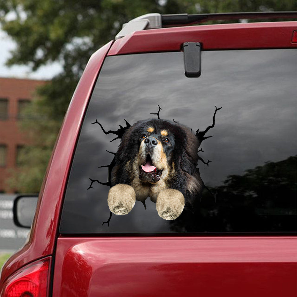 Tibetan Mastiff Crack Decal For Car Likeable Stickers First Communion Gifts, Carbon Sticker For Car 12x12IN 2PCS