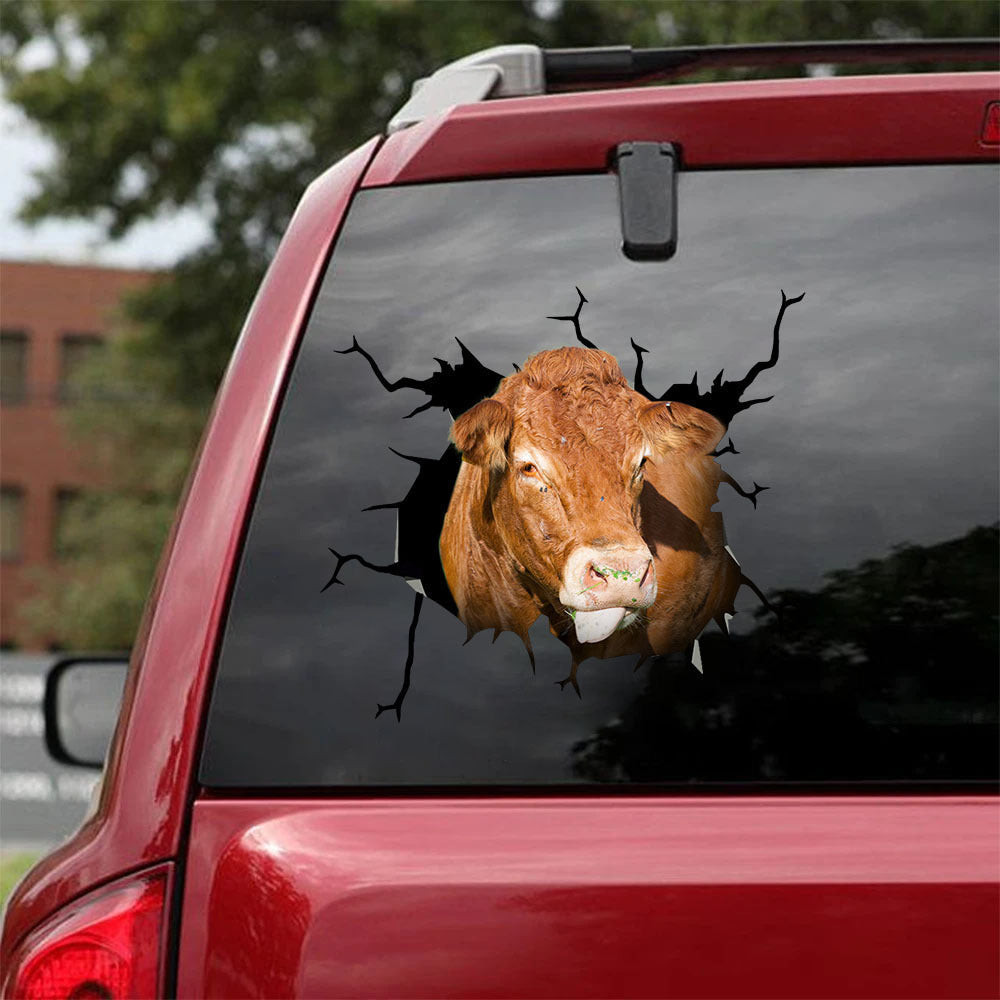 Cow Crack Decal For Back Car Window Funny Wall Decor Custom Car Window Decals , Custom Car Decals Australia 12x12IN 2PCS