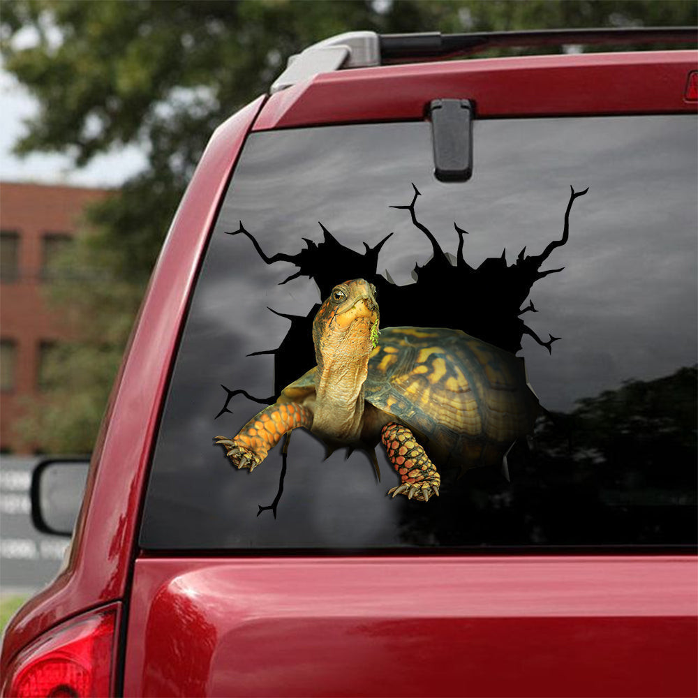 Eastern Box Turtle Crack Sticker Decals Cool Laptop Decals , Funny ...