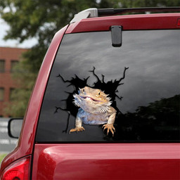 Bearded Dragon Crack Decal For Car Window Funny Birthday Memes Big Stickers For Wife, Lady Driver Sticker 12x12IN 2PCS