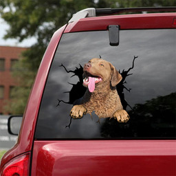 Chesapeake Bay Retriever Crack Sticker Car Window Funny Window Stickers , Vehicle Stickers & Decals 12x12IN 2PCS