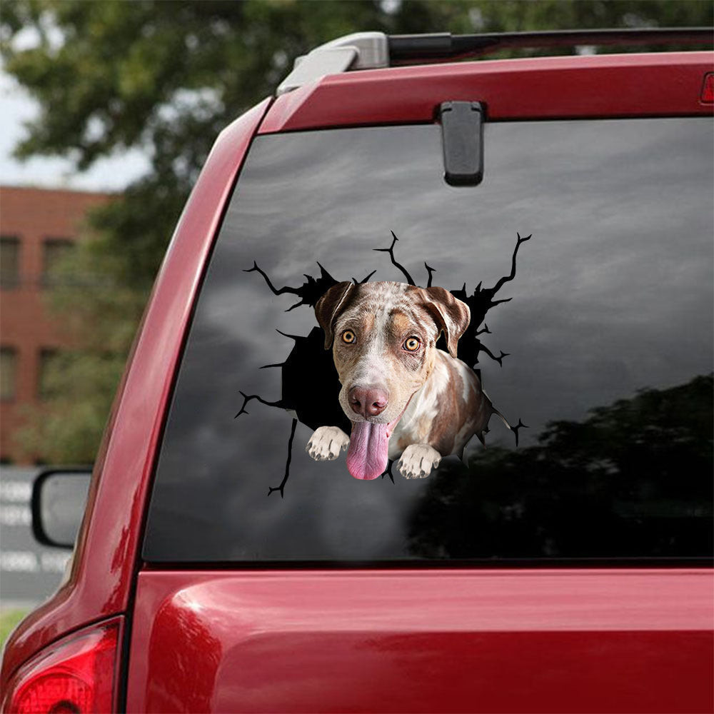 Catahoula Crack Stickers For Cars Funny Faces Making Stickers With Decals , Wolf Car Decal 12x12IN 2PCS