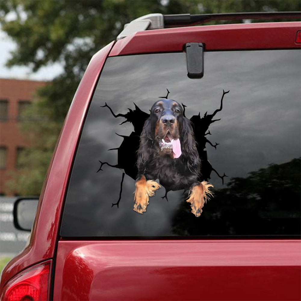 Gordon Setter Crack Decals For Cars Cool Vinyl Sticker Paper For Mom, Chrome Car Decals 12x12IN 2PCS