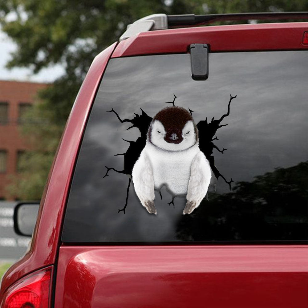 Emperor Penguin Crack Sticker For Car Window Funny Wall Decor Sticker Sheets, Jeep Stickers For Car 12x12IN 2PCS