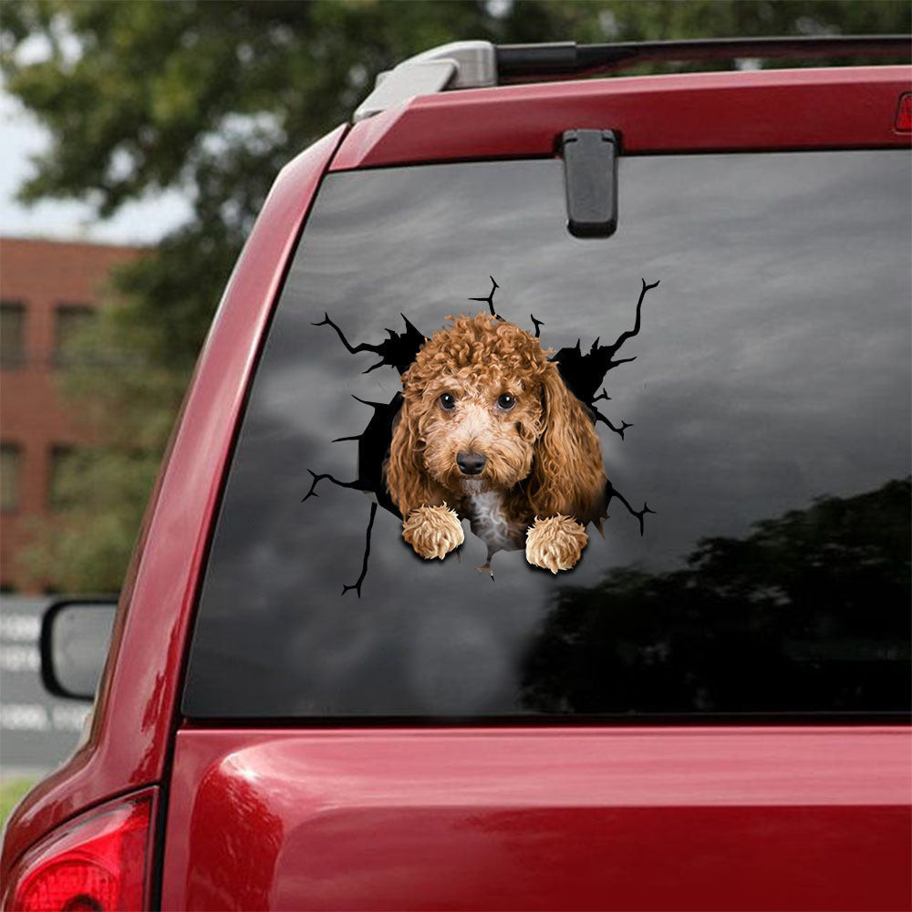 Poochon Crack Decal Ideas Lovable Laptop Stickers Unique Christmas Gifts, Girly Car Decals 12x12IN 2PCS