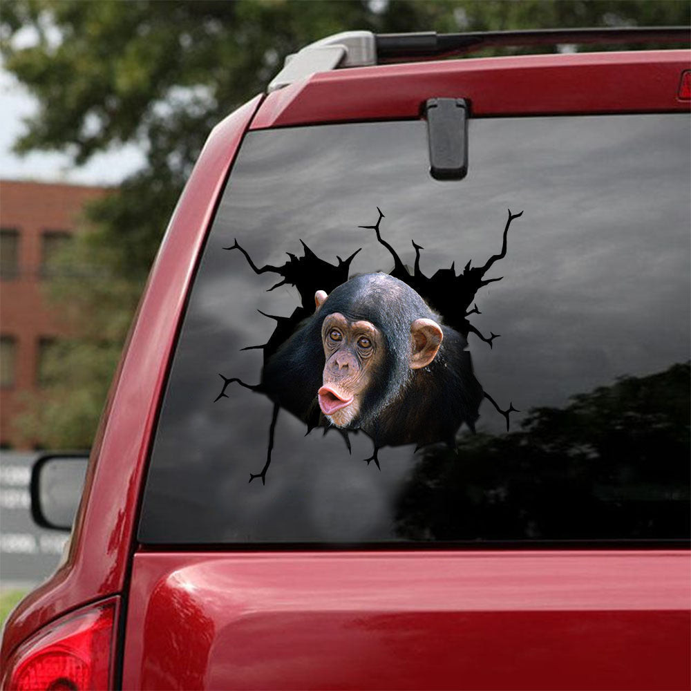 Chimpanzee Crack Sticker Sheets Funny Pictures Stickers , Hers Not His Sticker 12x12IN 2PCS