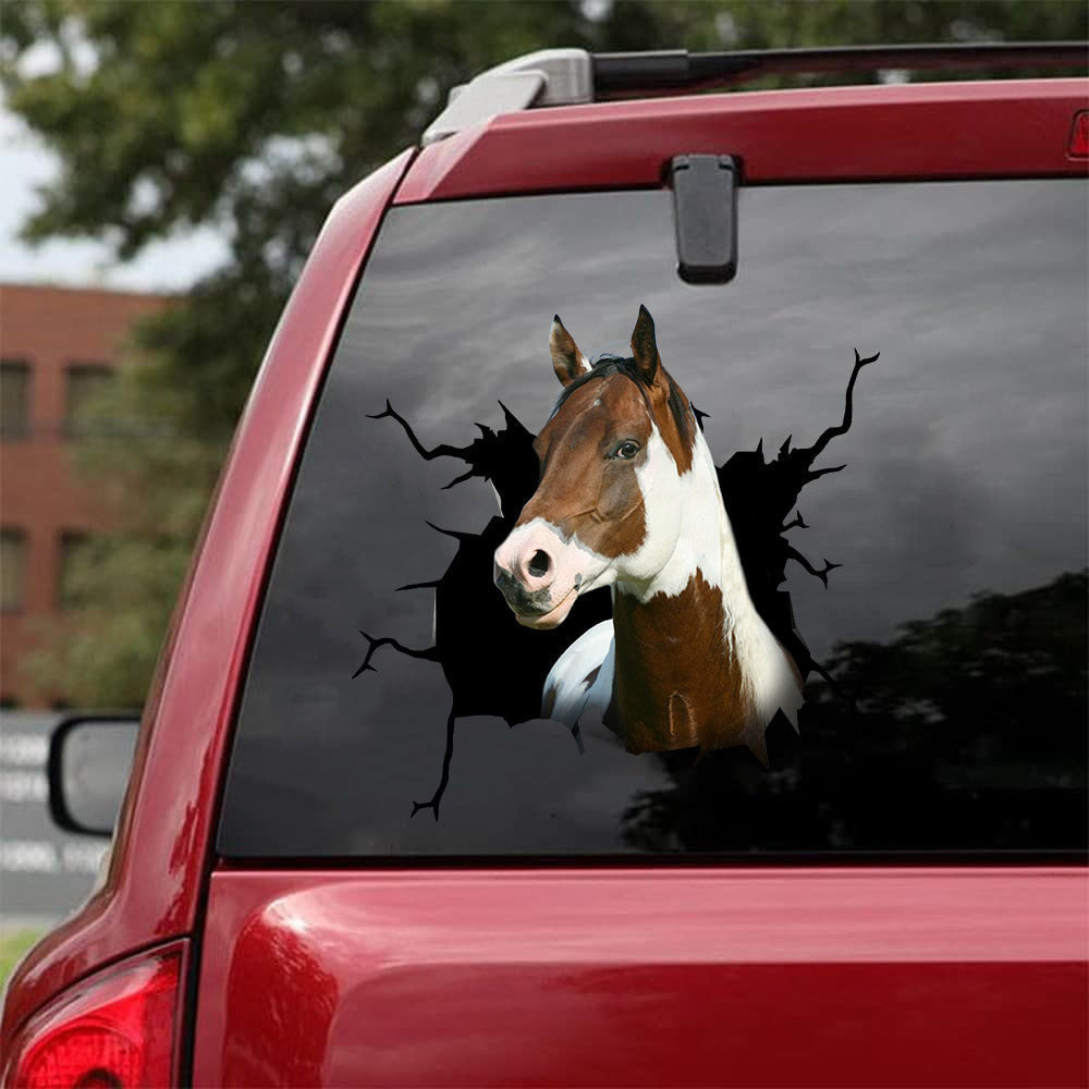 Paint Horse Crack Decal Car Funny Wall Decor Car Window Decals Christmas For Mom, Memorial Decals For Car Windows 12x12IN 2PCS