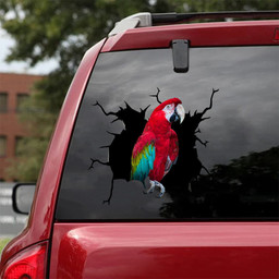 Green Winged Macaw Crack Mom Car Decal Fun Custom Sticker Sheets Mother'S Day , Car Window Sticker Printing 12x12IN 2PCS