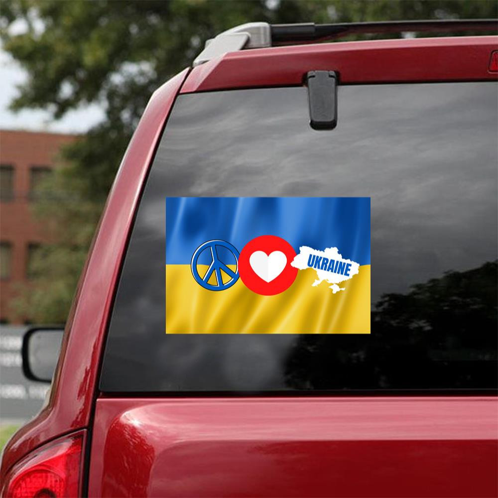 Peace Love Ukraine Peace In Ukraine Peace Not War Sticker Car Vinyl Decal Sticker 12x12IN 2PCS
