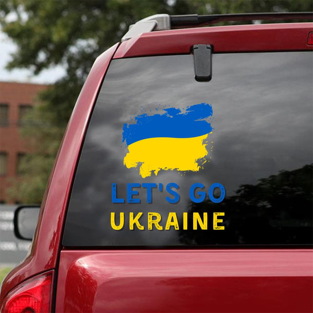 Lets Go Ukrainian Flag We Supporter Ukraina I Stand With Ukraine Ukraine Strong Ukraine Peace St Car Vinyl Decal Sticker 12x12IN 2PCS