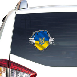 Super Ukrainian Heritage Proud I Stand With Ukraine Flag Classic T Shirt Car Vinyl Decal Sticker 18x18IN 2PCS