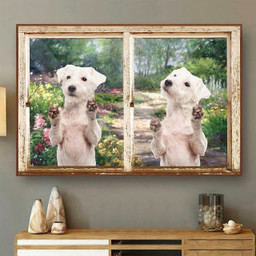 Parson Russell Terrier 3D Wall Art Opend Window Home Decor Gift Animal Dogs Lover Landscape Seen Through Window Scene Wall Mural, 3D Window Wall Decal, Window Wall Mural, Window Wall Sticker, Window Sticker Gift Idea 18x30IN