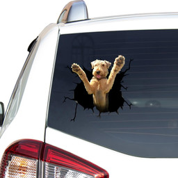 Airedale Terrier Crack Window Decal Custom 3d Car Decal Vinyl Aesthetic Decal Funny Stickers Cute Gift Ideas Ae10011 Car Vinyl Decal Sticker Window Decals, Peel and Stick Wall Decals