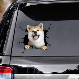 Akita Dog Breeds Dogs Puppy Crack Window Decal Custom 3d Car Decal Vinyl Aesthetic Decal Funny Stickers Cute Gift Ideas Ae10014 Car Vinyl Decal Sticker Window Decals, Peel and Stick Wall Decals