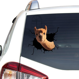 Alpaca Crack Window Decal Custom 3d Car Decal Vinyl Aesthetic Decal Funny Stickers Cute Gift Ideas Ae10025 Car Vinyl Decal Sticker Window Decals, Peel and Stick Wall Decals