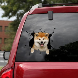 Akita Dog Breeds Dogs Puppy Crack Window Decal Custom 3d Car Decal Vinyl Aesthetic Decal Funny Stickers Home Decor Gift Ideas Car Vinyl Decal Sticker Window Decals, Peel and Stick Wall Decals 18x18IN 2PCS