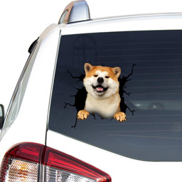 Akita Dog Breeds Dogs Puppy Crack Window Decal Custom 3d Car Decal Vinyl Aesthetic Decal Funny Stickers Cute Gift Ideas Ae10015 Car Vinyl Decal Sticker Window Decals, Peel and Stick Wall Decals