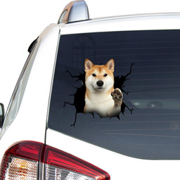 Akita Dog Breeds Dogs Puppy Crack Window Decal Custom 3d Car Decal Vinyl Aesthetic Decal Funny Stickers Cute Gift Ideas Ae10019 Car Vinyl Decal Sticker Window Decals, Peel and Stick Wall Decals