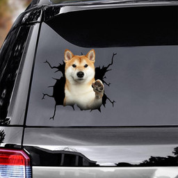 Akita Dog Breeds Dogs Puppy Crack Window Decal Custom 3d Car Decal Vinyl Aesthetic Decal Funny Stickers Cute Gift Ideas Ae10019 Car Vinyl Decal Sticker Window Decals, Peel and Stick Wall Decals