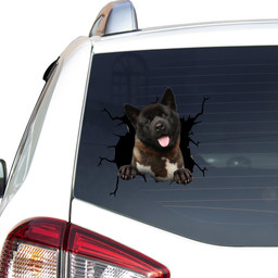 Akita Dog Breeds Dogs Puppy Crack Window Decal Custom 3d Car Decal Vinyl Aesthetic Decal Funny Stickers Cute Gift Ideas Ae10018 Car Vinyl Decal Sticker Window Decals, Peel and Stick Wall Decals