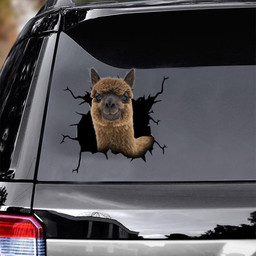 Alpaca Crack Window Decal Custom 3d Car Decal Vinyl Aesthetic Decal Funny Stickers Cute Gift Ideas Ae10026 Car Vinyl Decal Sticker Window Decals, Peel and Stick Wall Decals