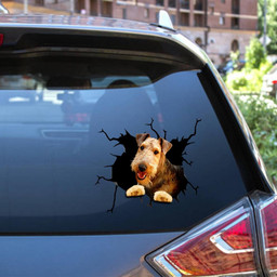 Airedale Terrier Crack Window Decal Custom 3d Car Decal Vinyl Aesthetic Decal Funny Stickers Cute Gift Ideas Ae10012 Car Vinyl Decal Sticker Window Decals, Peel and Stick Wall Decals 12x12IN 2PCS
