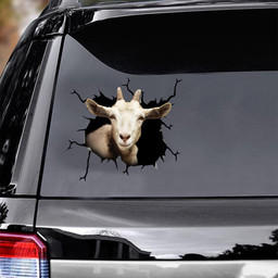 Alpine Goat Crack Window Decal Custom 3d Car Decal Vinyl Aesthetic Decal Funny Stickers Cute Gift Ideas Ae10033 Car Vinyl Decal Sticker Window Decals, Peel and Stick Wall Decals