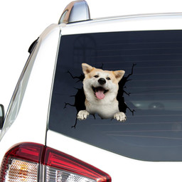 Akita Dog Breeds Dogs Puppy Crack Window Decal Custom 3d Car Decal Vinyl Aesthetic Decal Funny Stickers Cute Gift Ideas Ae10021 Car Vinyl Decal Sticker Window Decals, Peel and Stick Wall Decals