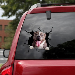 American Bully Crack Window Decal Custom 3d Car Decal Vinyl Aesthetic Decal Funny Stickers Cute Gift Ideas Ae10039 Car Vinyl Decal Sticker Window Decals, Peel and Stick Wall Decals 18x18IN 2PCS
