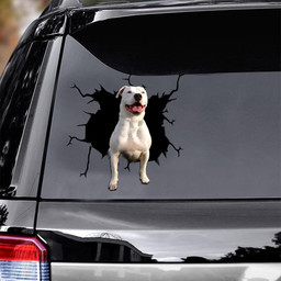 American Bulldog Crack Window Decal Custom 3d Car Decal Vinyl Aesthetic Decal Funny Stickers Home Decor Gift Ideas Car Vinyl Decal Sticker Window Decals, Peel and Stick Wall Decals