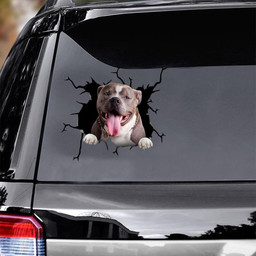American Bully Crack Window Decal Custom 3d Car Decal Vinyl Aesthetic Decal Funny Stickers Cute Gift Ideas Ae10039 Car Vinyl Decal Sticker Window Decals, Peel and Stick Wall Decals