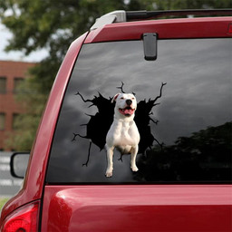 American Bulldog Crack Window Decal Custom 3d Car Decal Vinyl Aesthetic Decal Funny Stickers Home Decor Gift Ideas Car Vinyl Decal Sticker Window Decals, Peel and Stick Wall Decals 18x18IN 2PCS