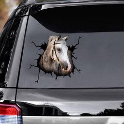 Andalusian Horse Crack Window Decal Custom 3d Car Decal Vinyl Aesthetic Decal Funny Stickers Cute Gift Ideas Ae10057 Car Vinyl Decal Sticker Window Decals, Peel and Stick Wall Decals