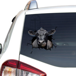 Angus Cattle Crack Window Decal Custom 3d Car Decal Vinyl Aesthetic Decal Funny Stickers Home Decor Gift Ideas Car Vinyl Decal Sticker Window Decals, Peel and Stick Wall Decals