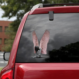Angel Wings Crack Sticker Cute Angel Christian Lovers For Couple Car Vinyl Decal Sticker Window Decals, Peel and Stick Wall Decals 18x18IN 2PCS