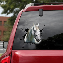 Andalusian Horse Crack Window Decal Custom 3d Car Decal Vinyl Aesthetic Decal Funny Stickers Home Decor Gift Ideas Car Vinyl Decal Sticker Window Decals, Peel and Stick Wall Decals 18x18IN 2PCS
