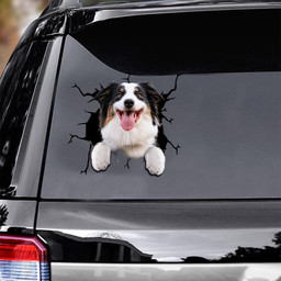Australian Shepherd Crack Window Decal Custom 3d Car Decal Vinyl Aesthetic Decal Funny Stickers Cute Gift Ideas Ae10079 Car Vinyl Decal Sticker Window Decals, Peel and Stick Wall Decals
