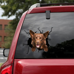 Australian Kelpie Crack Window Decal Custom 3d Car Decal Vinyl Aesthetic Decal Funny Stickers Cute Gift Ideas Ae10073 Car Vinyl Decal Sticker Window Decals, Peel and Stick Wall Decals 18x18IN 2PCS