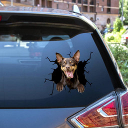 Australian Kelpie Crack Window Decal Custom 3d Car Decal Vinyl Aesthetic Decal Funny Stickers Home Decor Gift Ideas Car Vinyl Decal Sticker Window Decals, Peel and Stick Wall Decals 12x12IN 2PCS