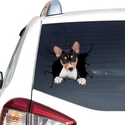 Basenji Crack Window Decal Custom 3d Car Decal Vinyl Aesthetic Decal Funny Stickers Cute Gift Ideas Ae10092 Car Vinyl Decal Sticker Window Decals, Peel and Stick Wall Decals