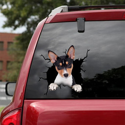 Basenji Crack Window Decal Custom 3d Car Decal Vinyl Aesthetic Decal Funny Stickers Cute Gift Ideas Ae10092 Car Vinyl Decal Sticker Window Decals, Peel and Stick Wall Decals 18x18IN 2PCS