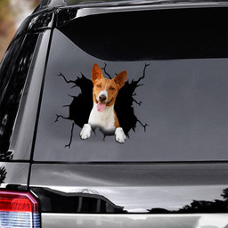 Basenji Dog Crack Window Decal Custom 3d Car Decal Vinyl Aesthetic Decal Funny Stickers Home Decor Gift Ideas Car Vinyl Decal Sticker Window Decals, Peel and Stick Wall Decals