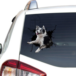 Australian Shepherd Crack Window Decal Custom 3d Car Decal Vinyl Aesthetic Decal Funny Stickers Cute Gift Ideas Ae10077 Car Vinyl Decal Sticker Window Decals, Peel and Stick Wall Decals