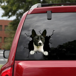 Basenji Crack Window Decal Custom 3d Car Decal Vinyl Aesthetic Decal Funny Stickers Cute Gift Ideas Ae10091 Car Vinyl Decal Sticker Window Decals, Peel and Stick Wall Decals 18x18IN 2PCS