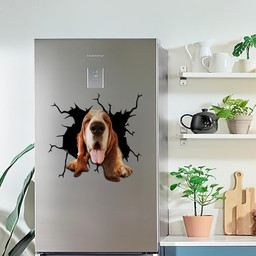 Basset Hound Crack Window Decal Custom 3d Car Decal Vinyl Aesthetic Decal Funny Stickers Cute Gift Ideas Ae10099 Car Vinyl Decal Sticker Window Decals, Peel and Stick Wall Decals