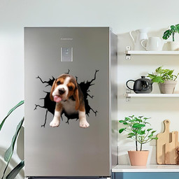 Beagle Dog Breeds Dogs Puppy Crack Window Decal Custom 3d Car Decal Vinyl Aesthetic Decal Funny Stickers Cute Gift Ideas Ae10111 Car Vinyl Decal Sticker Window Decals, Peel and Stick Wall Decals