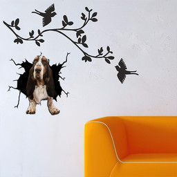 Basset Hound Crack Window Decal Custom 3d Car Decal Vinyl Aesthetic Decal Funny Stickers Cute Gift Ideas Ae10098 Car Vinyl Decal Sticker Window Decals, Peel and Stick Wall Decals