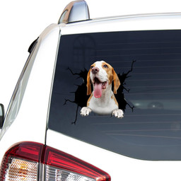 Beagle Dog Breeds Dogs Puppy Crack Window Decal Custom 3d Car Decal Vinyl Aesthetic Decal Funny Stickers Cute Gift Ideas Ae10109 Car Vinyl Decal Sticker Window Decals, Peel and Stick Wall Decals